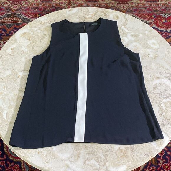 Lauren Ralph Lauren Black & White Sleeveless Top - Picture 5 of 12